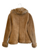 Guess Size M Brown Leather Fur lined Long Sleeve Hook & Eye Jacket Brown / M