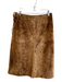 Express Size 5/6 Brown Leather Wrap Knee Length Tie Detail Skirt Brown / 5/6
