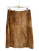 Express Size 5/6 Brown Leather Wrap Knee Length Tie Detail Skirt Brown / 5/6