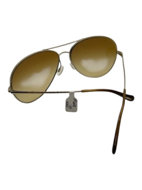 Oliver Peoples Gold Metal Gradient Aviator Sunglasses Gold