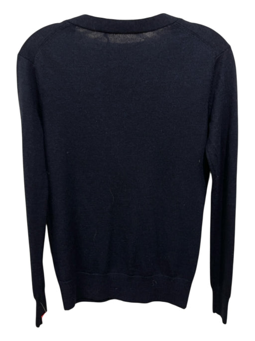 Trina Turk Size P Navy Blue Wool Button Down Front Pocket V Neck Cardigan Navy Blue / P