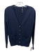 Trina Turk Size P Navy Blue Wool Button Down Front Pocket V Neck Cardigan Navy Blue / P