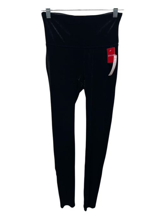 Spanx Size M Black Polyester Blend Velvet mid rise Leggings Black / M