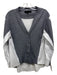 English Factory Size XS Gray & White Viscose Blend Cotton Button Front Cardigan Gray & White / XS