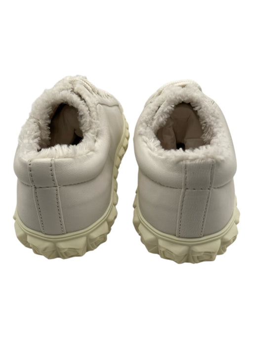 Stuart Weitzman Shoe Size 6.5 White & Cream Leather Faux Fur Trim Sneakers White & Cream / 6.5