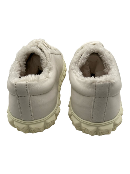 Stuart Weitzman Shoe Size 6.5 White & Cream Leather Faux Fur Trim Sneakers White & Cream / 6.5