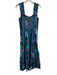Figue Size XS/S Blue & Multi Cotton Short Sleeve Abstract Gathered Detail Dress Blue & Multi / XS/S
