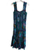 Figue Size XS/S Blue & Multi Cotton Short Sleeve Abstract Gathered Detail Dress Blue & Multi / XS/S