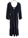Pomander Place Size S Black Cotton Gathered Detail 3/4 Sleeve Off Shoulder Dress Black / S