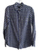 J Crew Size 2 Blue Black & White Cotton Long Sleeve Collar Button Front Top Blue Black & White / 2