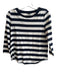 COS Size XS Black & White Cotton Quarter sleeve Striped Round Neck T Shirt Top Black & White / XS