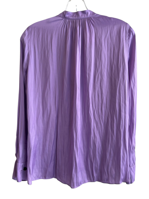 Zadig & Voltaire Size XS Purple Polyester Long Sleeve solid color V Neck Top Purple / XS