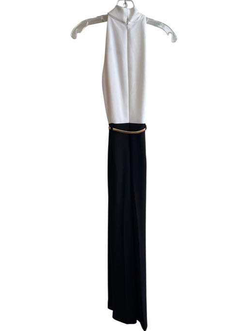 Trina Turk Size 0 White & Black No Fabric Tag Sleeveless High Neck Jumpsuit White & Black / 0