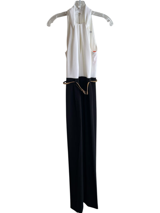 Trina Turk Size 0 White & Black No Fabric Tag Sleeveless High Neck Jumpsuit White & Black / 0