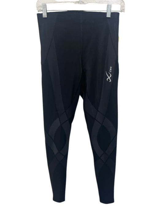 CWX Size M Black Polyester Blend Mesh Mid Rise Compression Leggings Black / M
