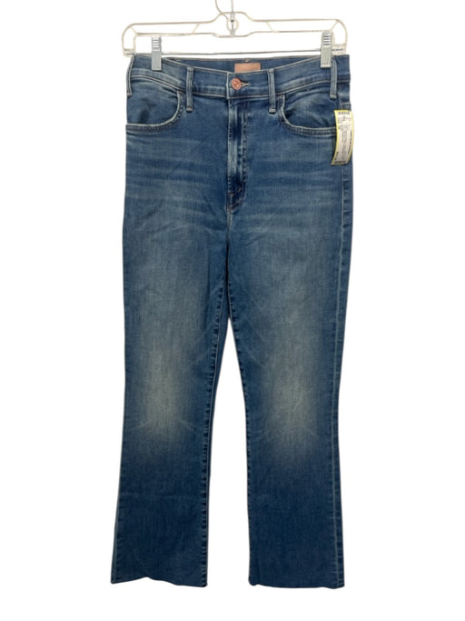 Mother Size 28 Medium Wash Cotton Blend Raw Hem High Rise Flare Jeans Medium Wash / 28