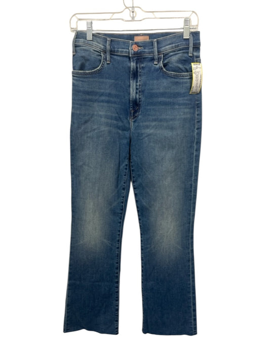 Mother Size 28 Medium Wash Cotton Blend Raw Hem High Rise Flare Jeans Medium Wash / 28
