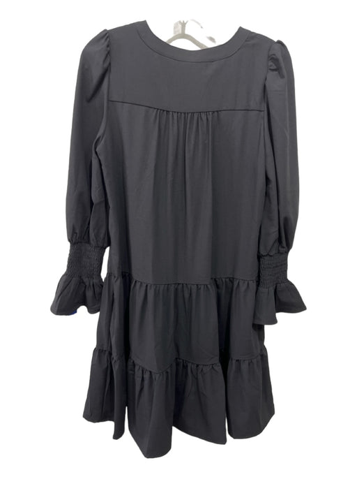 Pomander Place Size XS Black Polyester Blend round split neck Shift Dress Black / XS
