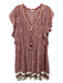 Poupette St. Barth Size S Pink Yellow & White Viscose Floral Fringe Hem Dress Pink Yellow & White / S