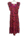Farm Rio Size Small Pink, Orange, Purple Cotton Blend Abstract Midi Dress Pink, Orange, Purple / Small