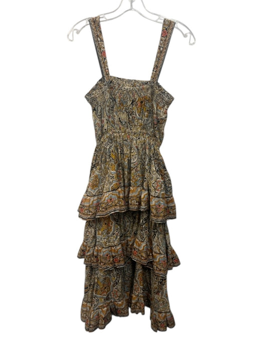 Cleobella Size XS Yellow, Blue, Brown Cotton Sleeveless Abstract Paisley Dress Yellow, Blue, Brown / XS