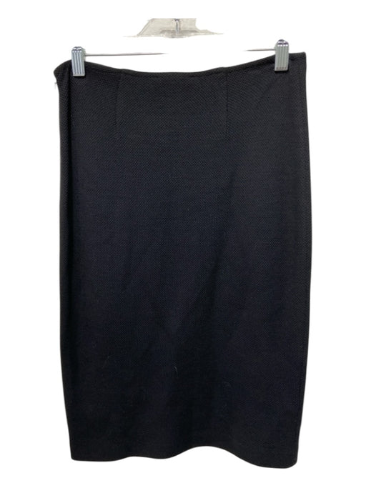 St. John Caviar Size 2 Black Wool & Rayon Side Zip Skirt Black / 2