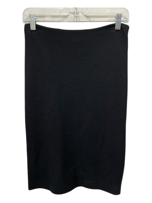 St. John Caviar Size 2 Black Wool & Rayon Side Zip Skirt Black / 2