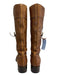 Prada Shoe Size 41 Cognac Brown Leather Low Block Heel Buckle Detail Boots Cognac Brown / 41