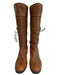 Prada Shoe Size 41 Cognac Brown Leather Low Block Heel Buckle Detail Boots Cognac Brown / 41
