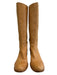 Prada Shoe Size 41 Camel Tan Leather Zipper Low Stacked Heel Knee High Boots Camel Tan / 41
