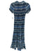 Leo & Ugo Size 1/S Black & White Polyester Short Sleeve Tie Dye Flare Hem Dress Black & White / 1/S
