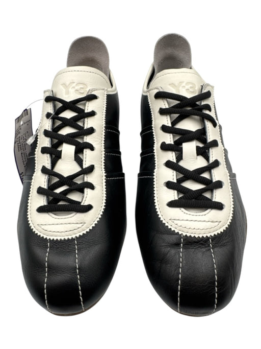 Y-3 Adidas Shoe Size 9 Black & White Leather Lace Up Low Top Sneakers Black & White / 9