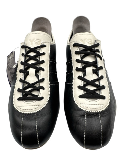 Y-3 Adidas Shoe Size 9 Black & White Leather Lace Up Low Top Sneakers Black & White / 9