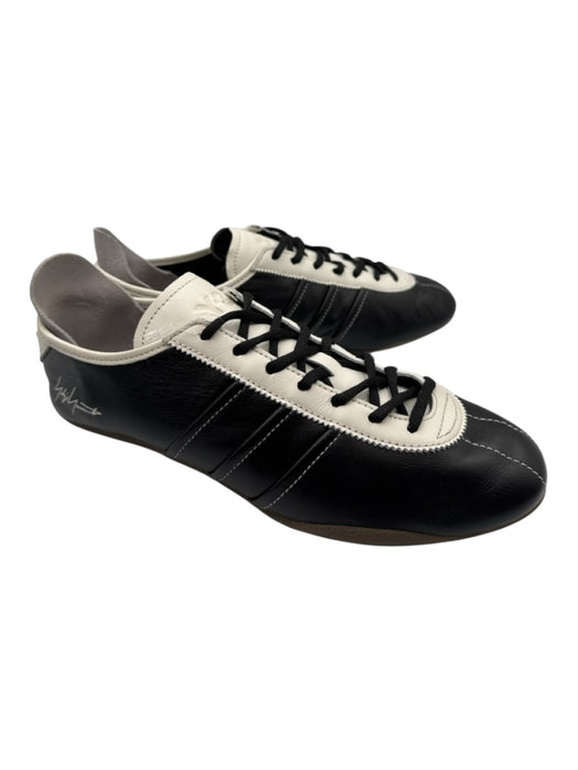 Y-3 Adidas Shoe Size 9 Black & White Leather Lace Up Low Top Sneakers Black & White / 9