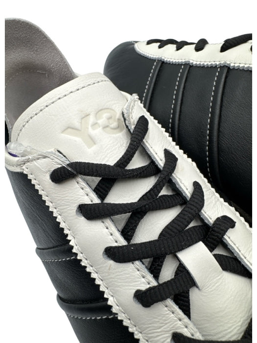 Y-3 Adidas Shoe Size 9 Black & White Leather Lace Up Low Top Sneakers Black & White / 9