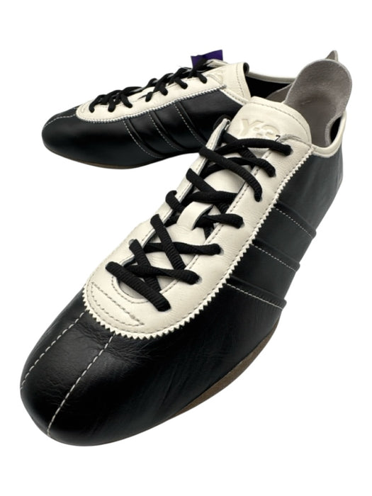 Y-3 Adidas Shoe Size 9 Black & White Leather Lace Up Low Top Sneakers Black & White / 9