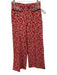 Zara Size Small Pink & Red Polyester Blend Floral Jeweled Application Pants Pink & Red / Small