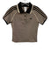Adidas Size Small Black & Beige Print Cotton Blend Collared Polo Top Black & Beige Print / Small
