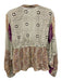Zara Size M/L Beige & Purple Print Viscose Abstract Floral Skirt Set Beige & Purple Print / M/L