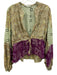 Zara Size M/L Beige & Purple Print Viscose Abstract Floral Skirt Set Beige & Purple Print / M/L