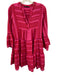 Devotion Size XS Pink & Red Embroidered Long Sleeve Mini Dress Pink & Red / XS