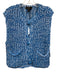 Zara Size Small Blue & Light Blue Cotton Blend Knit Short Sleeve Buttons Sweater Blue & Light Blue / Small