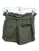 Frame Size XS Olive Green Linen Blend Elastic Waist Paperbag Tie Waist Shorts Olive Green / XS