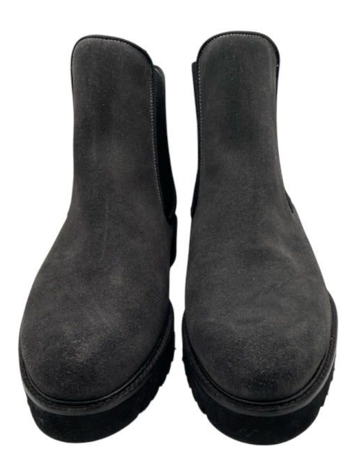 Ann Mashburn Shoe Size 41 Gray & Black Suede Almond Toe Ankle Lugsole Booties Gray & Black / 41