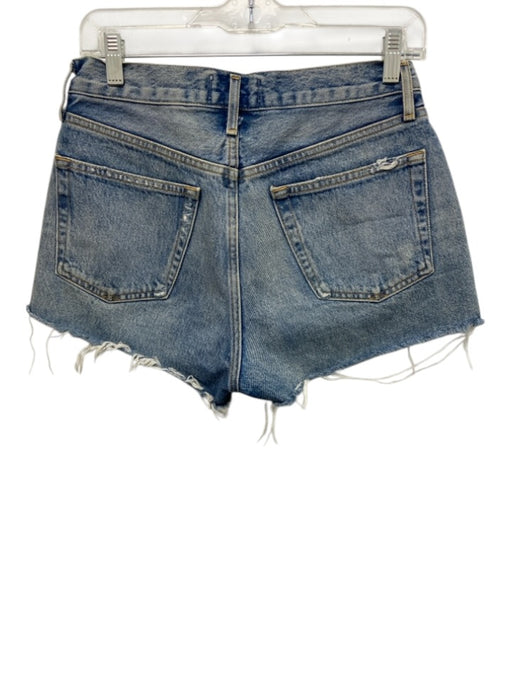 Agolde Size 25 Medium Wash Cotton Denim Button Fly Raw Hem Acid Wash Shorts Medium Wash / 25