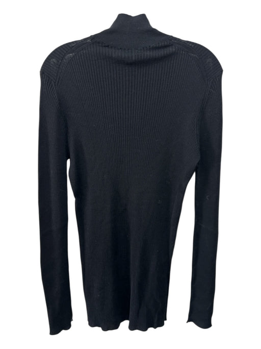 Prada Size 52 Black Virgin Wool Turtle Neck Ribbed Long Sleeve Sweater Black / 52