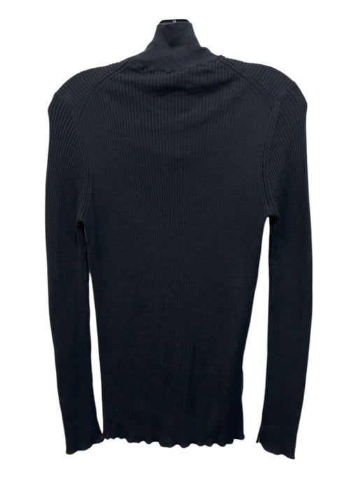 Prada Size 46 Black Virgin Wool Turtle Neck Ribbed Long Sleeve Sweater Black / 46