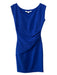 Diane Von Furstenberg Size 4 Blue Polyester Side Gather Sleeveless V Neck Dress Blue / 4