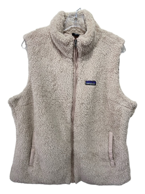 Patagonia Size XXL Beige Recycled Faux Shearling Zip Up Mock Collar Vest Beige / XXL