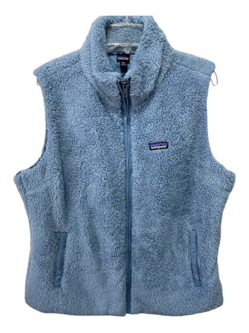 Patagonia Size XXL Blue Recycled Faux Shearling Zip Up Mock Collar Vest Blue / XXL